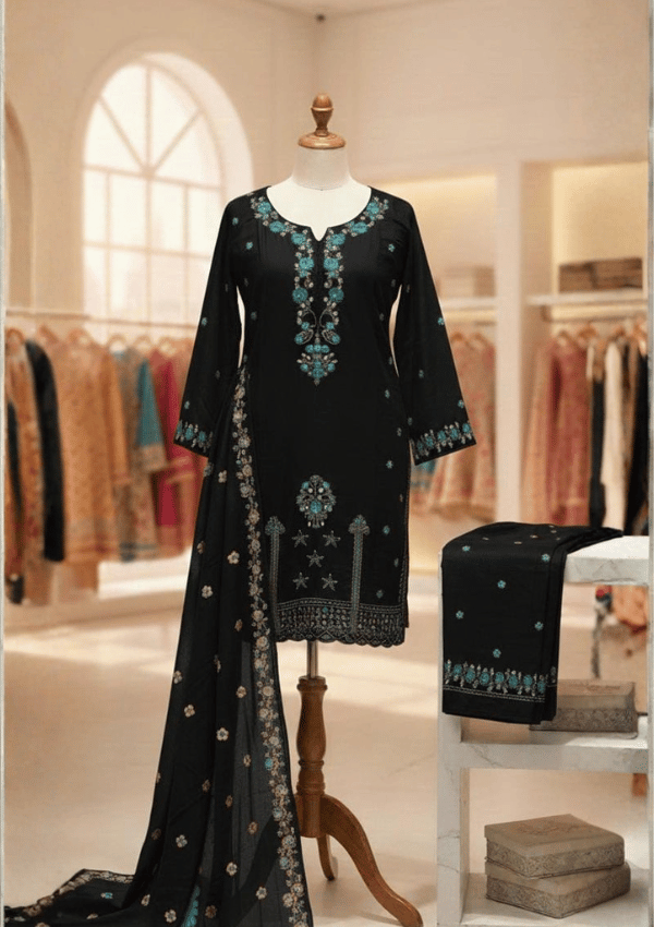 Comfortable Winter 3-Piece Set with Embroidered Plazo