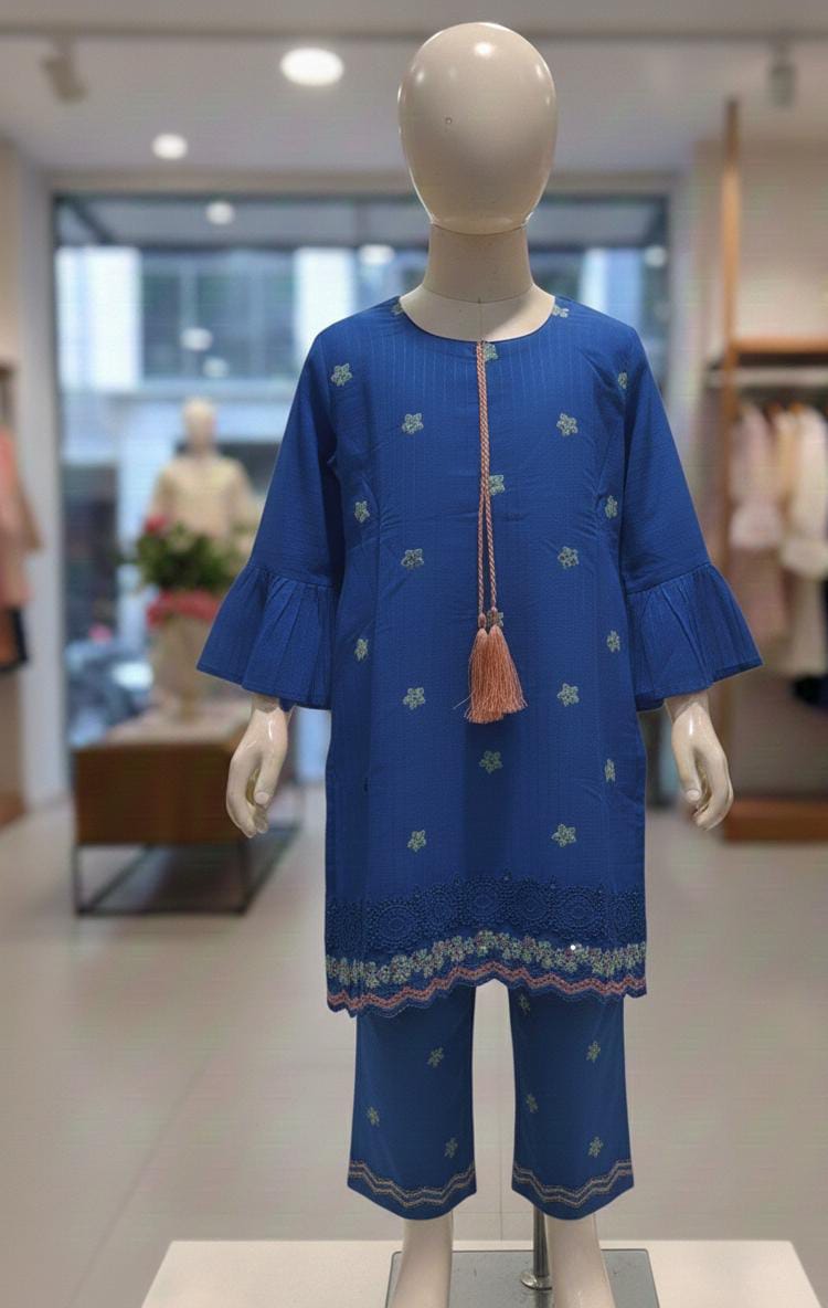 Girls’ Festive Embroidered 2-Piece Suit