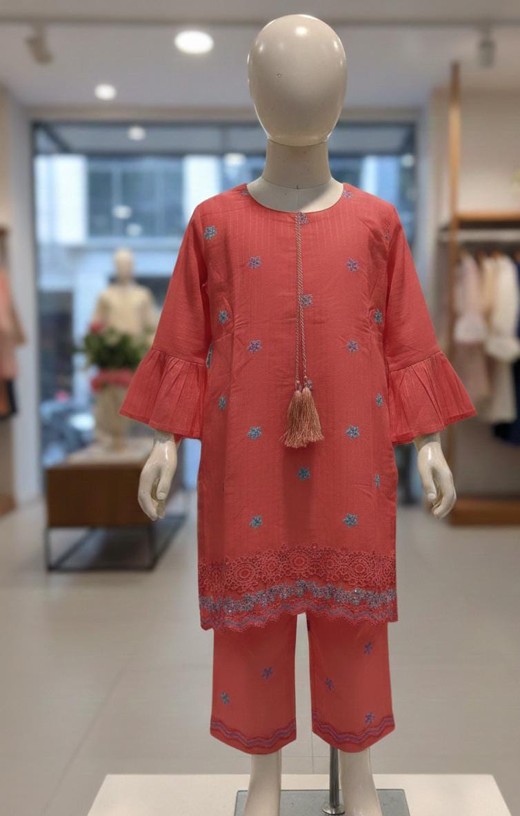 Girls’ Festive Embroidered 2-Piece Suit