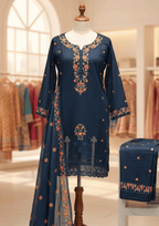 Comfortable Winter 3-Piece Set with Embroidered Plazo