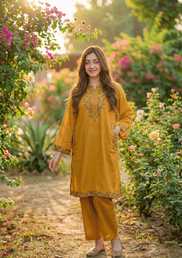 Ladies Shikva Pocket Style – Winter Linen Suit