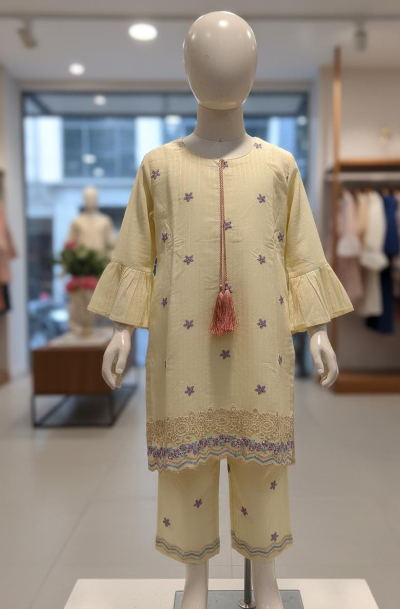 Girls’ Festive Embroidered 2-Piece Suit