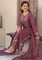 Winter 3-Piece Embroidered Suit with Digital Dupatta