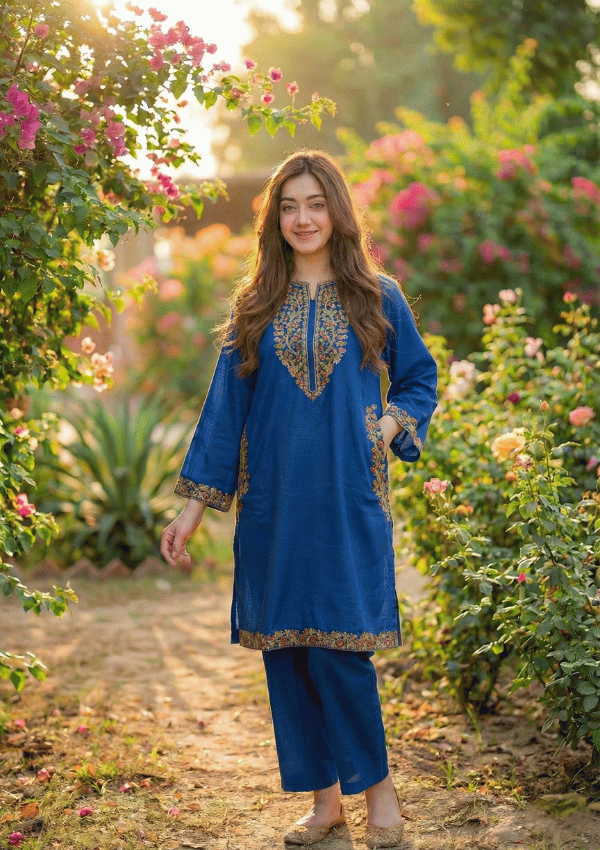 Ladies Shikva Pocket Style – Winter Linen Suit