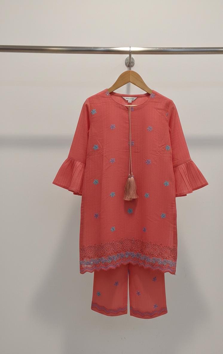 Girls’ Festive Embroidered 2-Piece Suit