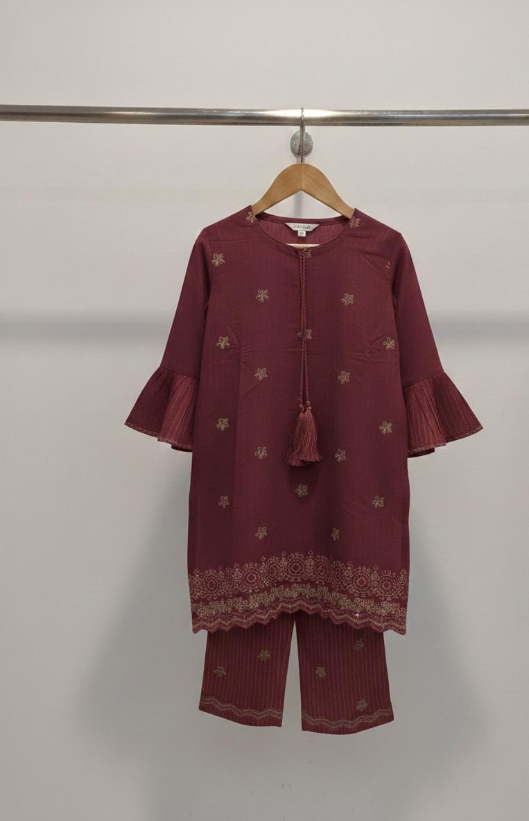 Girls’ Festive Embroidered 2-Piece Suit